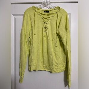 Michael Lauren Vasquez Lace Up Long Sleeve Pullover